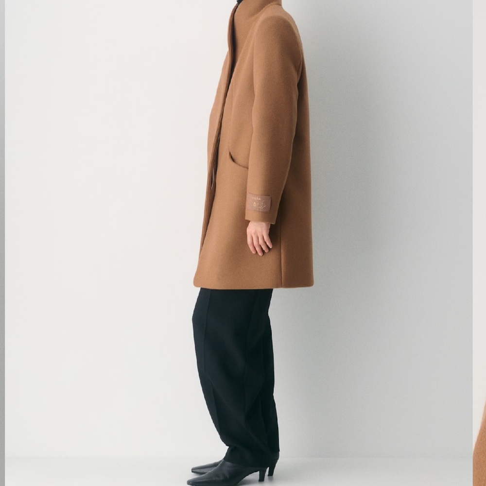 Aritzia Camel Wool-Blend Pea Coat - Picture 2 of 12
